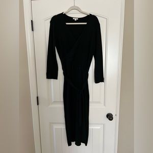 Black Ribbed Maxi Dress
